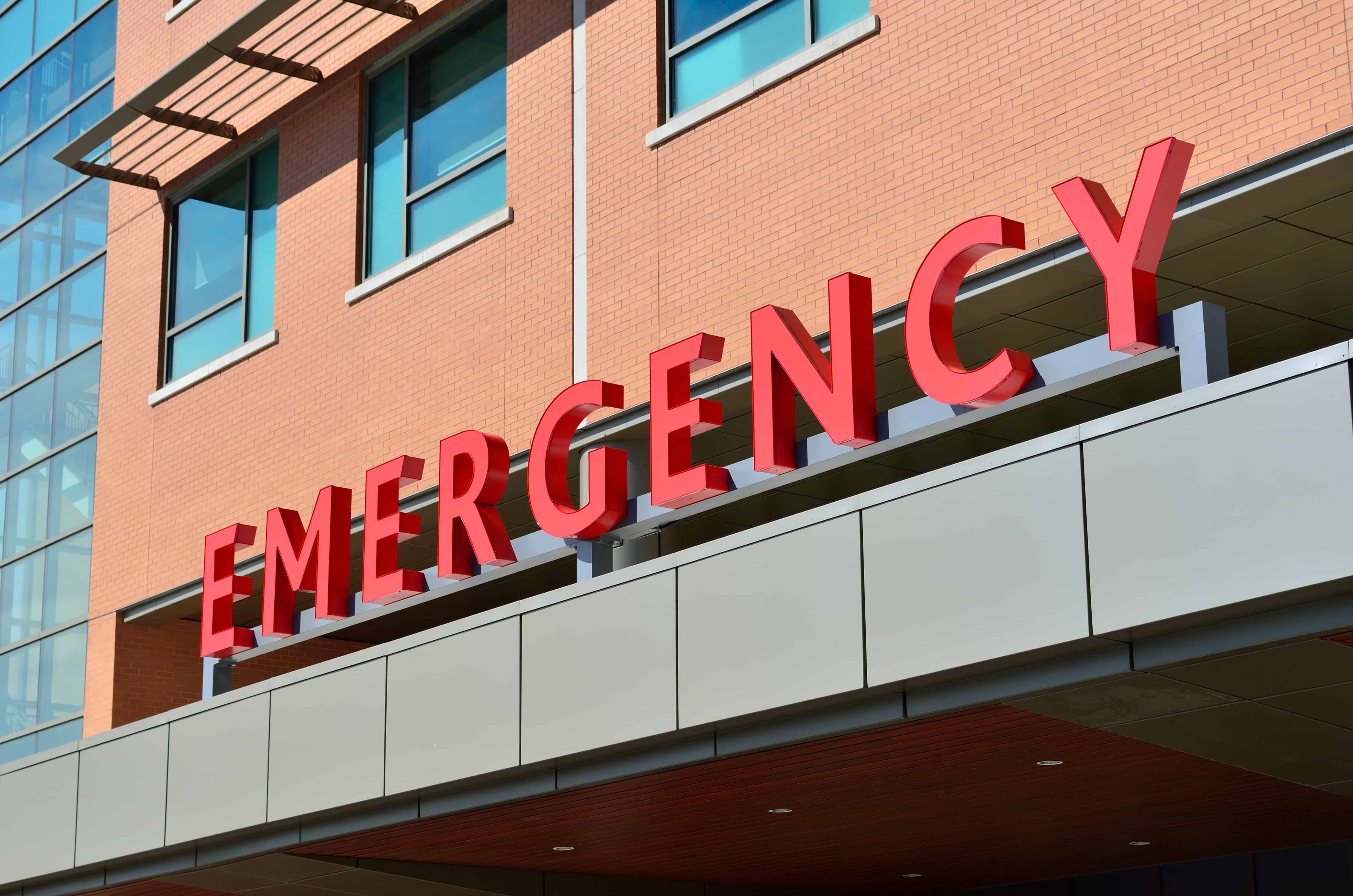 Emergency Building red sign hospital
