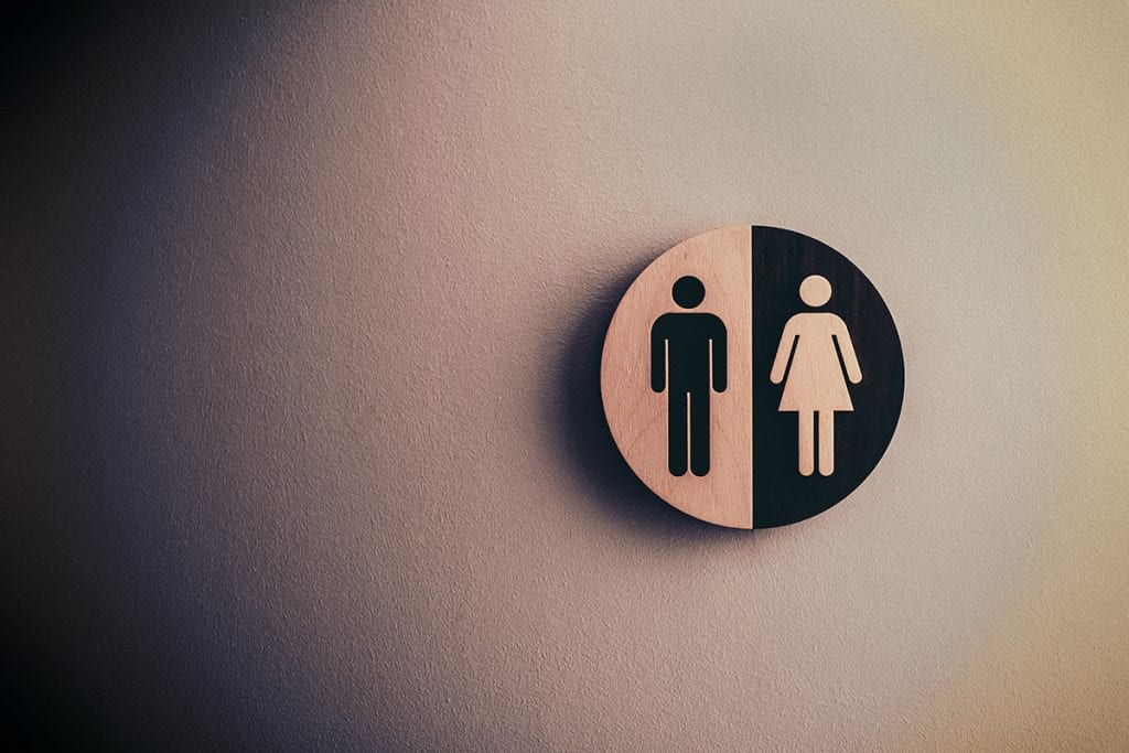 male and female bathroom signs